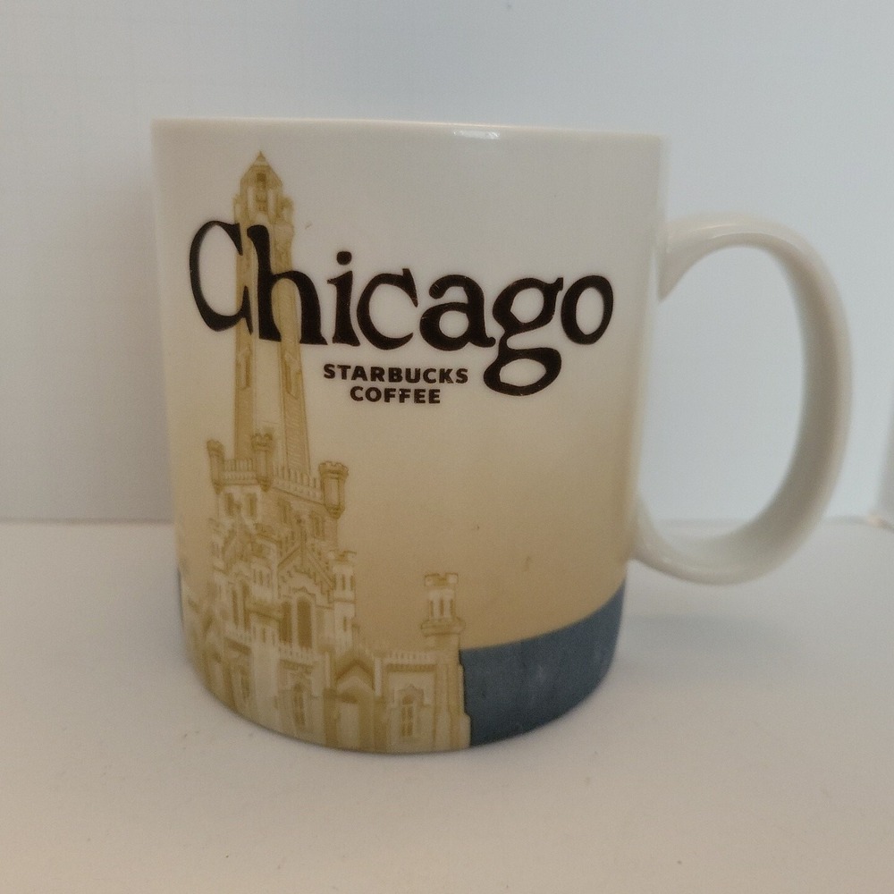Starbucks 2012 Chicago 16 ounce Coffee Cup Mug Collector Seriesโ Global Icon